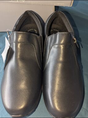 Men's Black Slip-On Spring Step Slip Resistant Work Shoes Mens Size 10